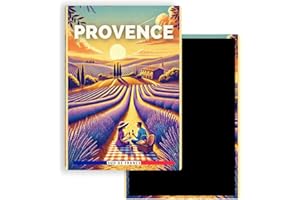 FITYO Magnet Frigo Ville Touristique de France Style Affiche rétro – 90 Modèles au Choix – Souvenirs Vacances – Aimant Réfrigérateur – Cadeau Original (Provence Amoureux)