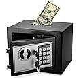 Flexzion Electronic Depository Safe Box with Drop Slot Posting Opening - Digital Keypad Combination Lock Security Cabinet For Home Office Money Documents Gun Cash Deposit Hotel (9"x7"x7") Black