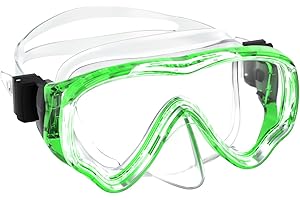 SKREKUIMA Taucherbrille Kinder | Schwimmbrille Kinder Schnorchelmaske Anti-Fog Anti-Leck | Tauchmaske Kinder 180°Panorama HD Tempered Glas für Kinder 4-12 Jahre Jungen Mädchen
