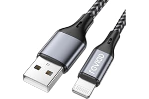 RAVIAD Cable Cargador iPhone, [MFi Certificado] 1.2M Cable iPhone Carga Rápida Nylon Trenzado Compatible con iPhone 14 13 12 11 XS MAX XR X 8 Plus 7 Plus 6S 6 Plus 5 5S 5C SE - Gris