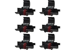 LEIBOCHAO Cinta de Impresora de Rodillo de Tinta de 6 Piezas, Cinta de Tinta de Impresora Calculadora IR-40T, Rodillo de Tinta IR-40 Rodillo de Tinta - Negro/Rojo