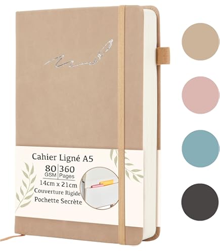 Carnet de Notes en Cuir PU 10 x 14,5 cm Carnet de Voyage Vintage pour