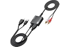 PROZOR Convertitore HDMI ARC a Jack 3.5mm per TV Estrattore Audio con Controllo Volume CEC, Uscita Stereo PCM 192kHz per Cuffie/Altoparlanti, Alimentazione USB (Cavi HDMI e RCA Inclusi)