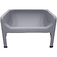 Fluff Trough XL Set Elevated Dog Bowl Feeder for Healthy Posture & Digestion, Minimizes Neck Strain, Ideal for Flat-Faced Pets, Vet Recommended, Dishwasher Safe, Gray