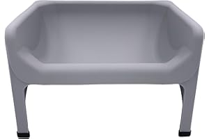Fluff Trough XL Set Elevated Dog Bowl Feeder for Healthy Posture & Digestion, Minimizes Neck Strain, Ideal for Flat-Faced Pets, Vet Recommended, Dishwasher Safe, Gray