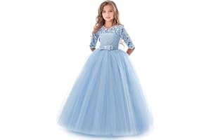 Blumensmädchenkleid Prinzessin Festliches Kinder Mädchen Kleid Festzug Kleider Hochzeit Partykleid Brautjungfern Kleidung Spitze Tüll Cocktailkleid Elegant Langes Abendkleid Kommunikation Gr.104-152