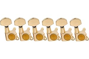 Musiclily Pro 6 inline Guitar Tuners Tuning Pegs Keys Machine Heads Set for Strat Tele Style Electric Guitar, Gold