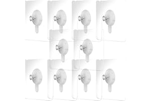 RUNFENG 10 Stück Bilder Klebehaken Bildaufhängung Ohne Bohren,Bilderhaken Selbstklebend Transparent Ohne Bohre,Bildaufhänger Selbstklebend für Bilder,Poster,Fotos,Dekorative Gemälde-Maximale Belastung 2 kg