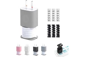 Jastown Protettore del caricabatterie in silicone Compatibile con phone 20W/18W Charger，Avvolgitore del cavo dati，Cavo di Dati Protezione antirottura， 6 pz Protettore del cavo a spirale (grigio)