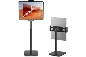 tounee Supporto per tablet regolabile da 11,6 a 19,2 pollici per iPad Pro 9.7, 10.5, 12.9, Air Mini 2 3 4, iPhone e tablet da 4.7"-15.8", nero