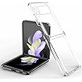 KEKBOXQ Case for Samsung Z Flip 4 5G with Camera Protection, Clear Hard Shockproof Ultra Slim Fit Drop Protection, for Samsung Galaxy Z Flip 4 Phone Case Cover - Transparent