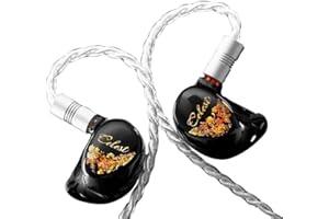 HiFiGo Kinera Celest Plutus Beast 1 BC+1 BA+1 SPD In-Ear-Monitore, Knochenleitungstreiber IEMs In-Ear-Kopfhörer mit handgemalter Frontplatte und satter glatter Abstimmung (Gold, 3,5 mm)