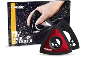 ANALAN Brosse Anti Poils Animaux, Mini Epilateur de Poils d'animaux pour Chiens et Chats, Brosse pour Voitures, Tapis, Peluches, Canapé et Meubles(avec 1 Lame supplémentaire) (Rouge)