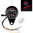 Vagary Universal Motorcycle Dual Odometer Speedometer Gauge LED Background Light Analog Speedometer (Universal for Bike), Pack of 1, Black