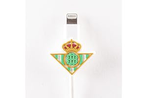 FRIENDLY LICENSE Real Betis Balompié - Protector de Cables con la Forma del Escudo - Decora y Protege - Ayuda a Identificar tu Cargador de Manera Sencilla - Elaborado en Goma Resistente - Producto Oficial del Equipo
