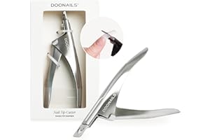 ‎DOONAILS Doonails® Tip Cutter – Präziser Nagelschneider für Fake Tips | Edelstahl, matt-silbern | Für gerade, runde & schräge Schnitte | Sauberes Kürzen ohne Splittern – Profi Maniküre Tool