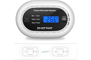 XINDUM Interlinked Carbon Monoxide Alarm Detector with LCD Display, 10 Year Sealed Lithium Battery, Carbon Monoxide Alarm Conforms to EN 50291 Standard 1Pack Black