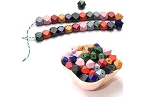 DAHI perlen 120 stk holzperlen bunt holzkugeln gemischte vintage holz perlen mit loch bastelnperlen für DIY Schmuck Herstellung (vintage-A/12mm-120stk)