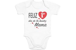 SHIRTGEIL Body de Manga Corta para bebé - Regalo Feliz Primer Mamá día de la Madre