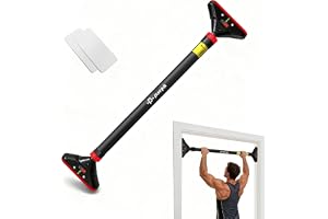 PURRGRIT Armhävstång dörr No-Screw 440 pund | Passar 74–95 cm dörrkarm, 360° lås, inkl. 2 reservkuddar. Hem-pull-up