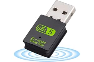 GBOKYN Adaptateur USB WiFi Bluetooth 600Mbps Mini Clé WiFi Dongle Double Bande 2.4/5.8 GHz sans Fil Adaptateur Réseau Carte WiFi pour Portable PC de Bureau Compatible avec Windows 7/8 / 8.1/10