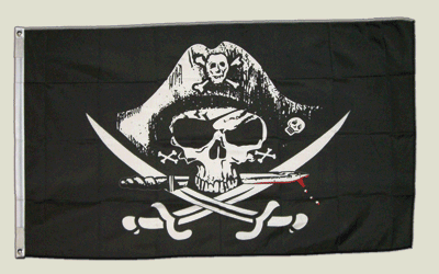 Flagge Pirat mit blutigem Säbel - 90 x 150 cm [Misc.]
