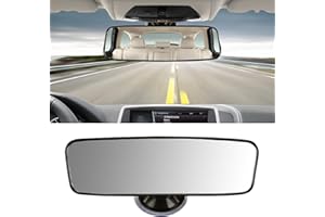 DIANE Rearview Mirror, Universal Anti-Glare Learner Coach Mirror, High Definition Flat Rearview Mirror, Adhesive In-Vehicle Suction Cup Auxiliary Reversing Mirror for Sedans,SUVs,CRVs,Vans (200 X 60mm)