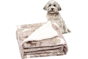 METCHIC Waterproof Dog Blanket for Small Dogs, Ultra Soft Sherpa Fleece Puppy Blanket, Pet Throw Blanket Furniture Protector (Taupe, 24"x 32")