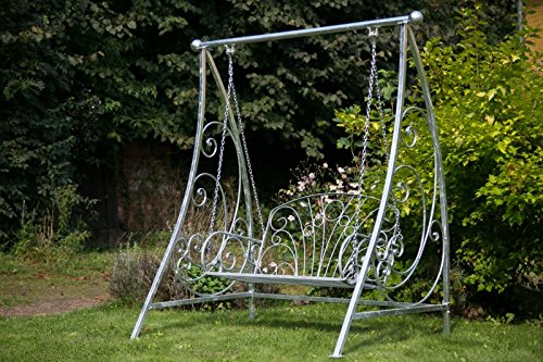 KUHEIGA Hollywoodschaukel aus Metall Verzinkt Schaukelbank Schaukel Gartenbank Eisen