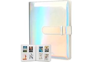 Fotoalbum with 256 Taschen, EAAERR Fotoalbum passend für 3.93 Inch Film(5.8cm*8.8cm) Fujifilm Instax Mini 9/Mini 8 / Mini 25 / Mini 11 / Mini Link Drucker, Polaroid Snap PIC-300(Leuchtend Silber)