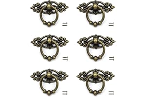 JINXIAN JINXM 6 Pcs Bouton de Tiroir Poignée Meuble Bronze avec Vis pour Armoire Rétro Commode Meubles