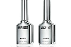 Vishine 2pcs 16ML Top Coat No Wipe HEMA FREE Vernis à ongles Gel Semi Permanent Ultra Brillant Finish Longue-Tenue 2 * 16ml