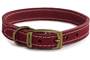 Ancol Timberwolf Leather Collar Raspberry, 35-43 cm, Size 4