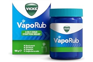 Vicks VapoRub 100 gr, Relief Of Cough Cold & Flu Like Symptoms, Relieves 4 Cold Symptoms: Nasal Catarrh, Nasal Congestion, Cough & Sore Throat, Helps You Sleep For Adults & Kids