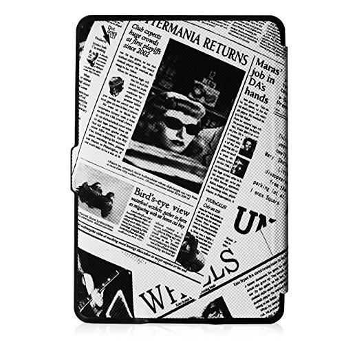 Fintie Kindle Paperwhite Hülle – Die dünnste und leichteste Smartshell Case Schutzhülle Tasche mit auto Sleep / Wake für den neuen Kindle Paperwhite 2016 (mit 300 ppi-Display, 6 Zoll, und integrierter Beleuchtung) und alle Modelle von 2012, 2013, 2014, 2015, Zeitung - 6