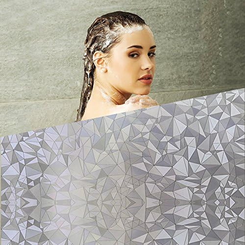 Zanbringe 17.7x78.7 Inches(45x200CM) Non-Adhesive Static Cling Privacy Window Film with 3D Pattern
