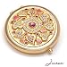 Produktbild Jinvun Retro Kompaktspiegel | Romantisches Geschenk für Sie | 24K Gold Runder 2-Seitiger Schminkspiegel | Kristallklares Spiegelbild mit Vergrößerung & Diamant Verschluss | Make-up Spiegel