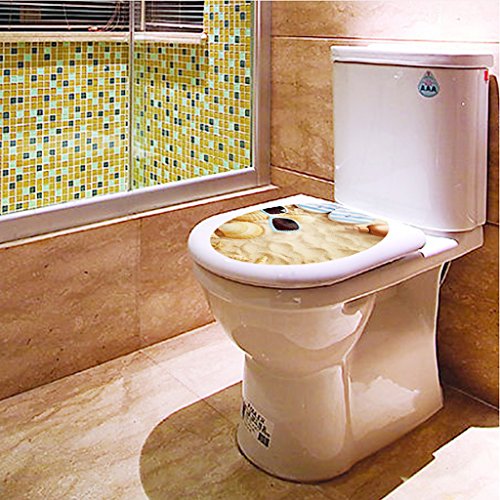 MagiDeal WC Sitz Wand Aufkleber Sand-Strand Vinylkunst Tapete Badezimmer Abziehbilder Dekor - 4