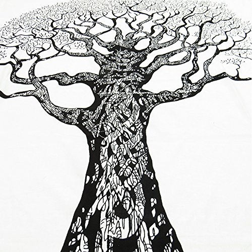 EYES OF INDIA – DOPPEL weiß HIPPIE INDIAN MANDALA BAUM LEBEN WANDTEPPICH Picknick Bohemian - 4