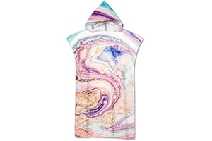 Surwin Poncho Peignoir de Surf Serviette de Surf mer Microfibre Sport, Adulte Enfant Unisexe Sports pour Les Sports Nautiques et Le Surf sur la Plage Piscine