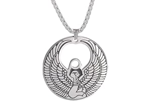 Dreamtimes egiziano dea alata Iside ciondolo con ciondolo collana gioielli vintage ciondolo amuleto potere magico per uomo donna