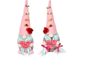 KUGGTY Mothers Day Gonk Decorations, Handmade Tulip Gonks Faceless Dwarf Doll Gifts for Him Her, Elf Figure Tabletops Gnomes Ornament Valentines Day for Mother Daughter Boyfriend Gifts (C+D)