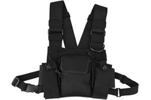 TONYSA Radio Walkie Talkie Pecho Bolsas de arnés de bolsillo Mochila Funda Radios bidireccionales Porta fundas Accesorios para la policía, talleres de producción, sitios de construcción y otros lugares pelig
