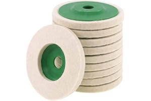 Keadic Lot de 10 disques ronds en feutre de laine de 100 mm pour métal, aluminium, acier inoxydable chromé