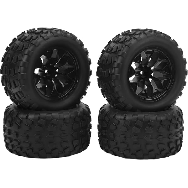 Akozon pneus de voiture RC 1/8 2 pièces roues de voiture RC pneus