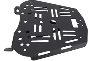 Yctze Caja Placa Base Soporte de Motocicleta Rejilla de Equipaje de Montaje en de Acero de Acero Desmontable de Carbono Inferior para Zontes 368g 501g con Acabado Negro