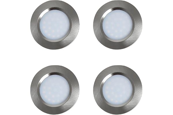 MARVIX Lot de 4 spots LED 12 V 24 V avec interrupteur tactile à intensité variable pour caravane, camping-car, bateau, éclairage blanc chaud