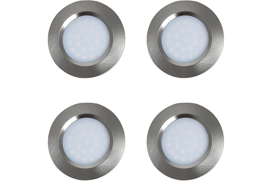 MARVIX 4 x LED 12V 24V Spot Lights Touch Switch Control Dimmable Caravan Motorhome Boat Campervan Recessed Downlights Warm White 3000k Lighting