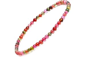 EUMENIDES Tobillera de turmalina, tobillera de piedra de cristal, 9,45", 4/6MM,