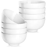 MALACASA, Regular Series, 8-Piece Bowl Set Porcelain Dinnerware 5" Cereal Bowl (12.5 x 12.5 x 6.5cm)